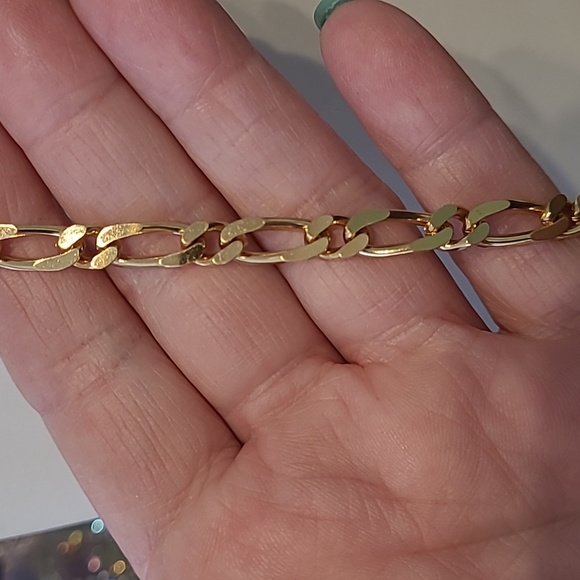 90s Monet long Figaro gold chain necklace total length 28 in - Picture 3 of 5